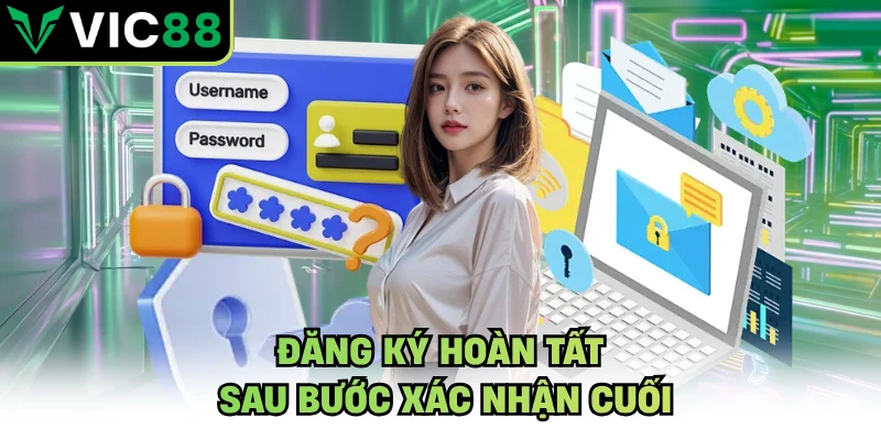 Đăng ký hoàn tất sau bước xác nhận cuối
