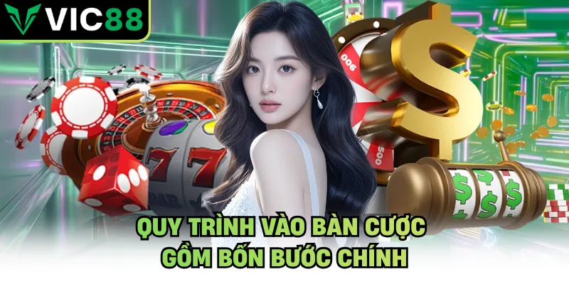 Quy trình vào bàn cược gồm bốn bước chính