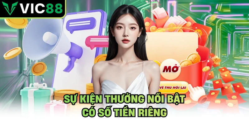 Sự kiện thưởng nổi bật có số tiền riêng